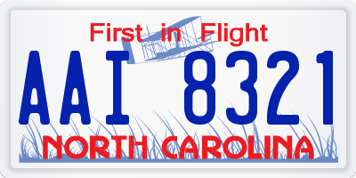 NC license plate AAI8321