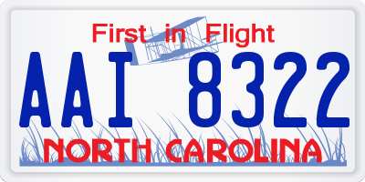 NC license plate AAI8322