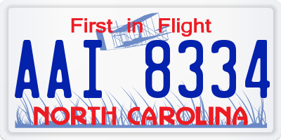 NC license plate AAI8334