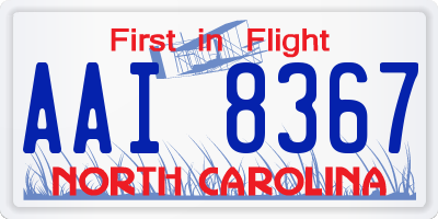 NC license plate AAI8367