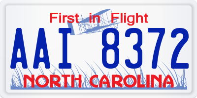 NC license plate AAI8372