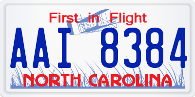 NC license plate AAI8384