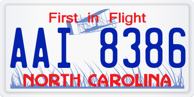 NC license plate AAI8386