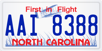 NC license plate AAI8388