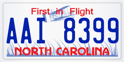 NC license plate AAI8399