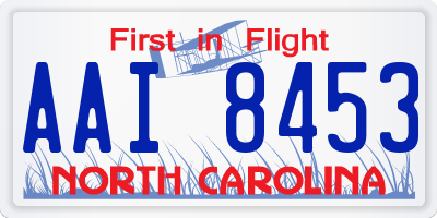 NC license plate AAI8453