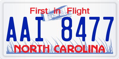 NC license plate AAI8477