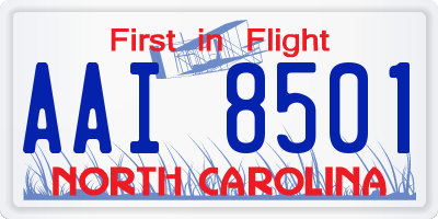 NC license plate AAI8501
