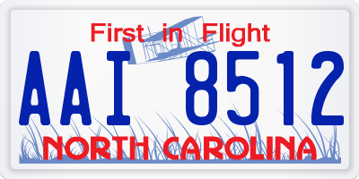 NC license plate AAI8512