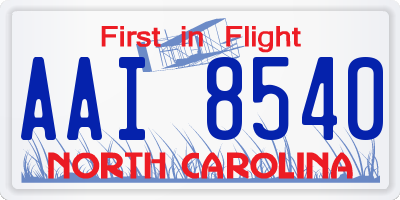 NC license plate AAI8540