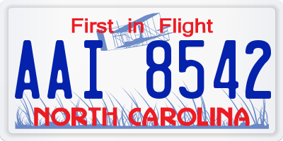 NC license plate AAI8542