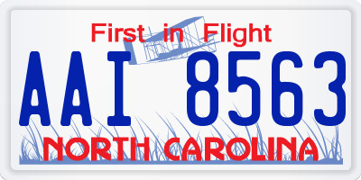 NC license plate AAI8563