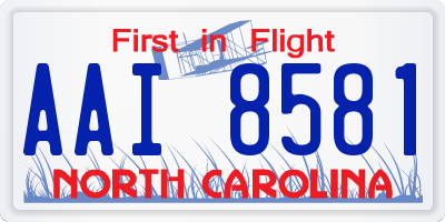 NC license plate AAI8581