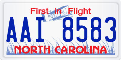 NC license plate AAI8583