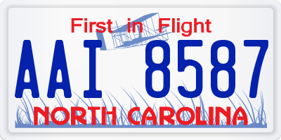 NC license plate AAI8587
