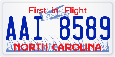 NC license plate AAI8589