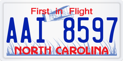 NC license plate AAI8597