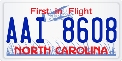 NC license plate AAI8608