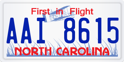NC license plate AAI8615