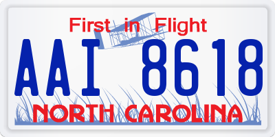 NC license plate AAI8618