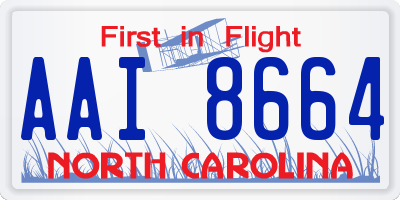 NC license plate AAI8664