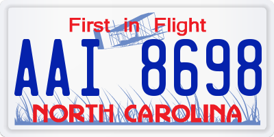 NC license plate AAI8698
