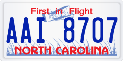 NC license plate AAI8707