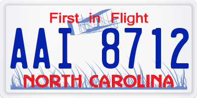 NC license plate AAI8712