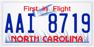 NC license plate AAI8719
