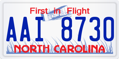 NC license plate AAI8730