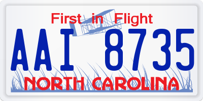 NC license plate AAI8735