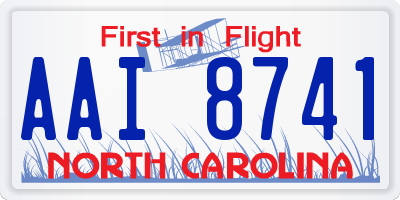 NC license plate AAI8741