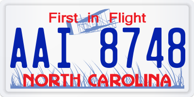 NC license plate AAI8748