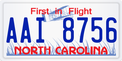 NC license plate AAI8756