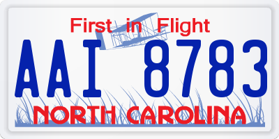 NC license plate AAI8783
