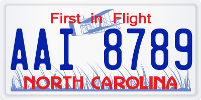 NC license plate AAI8789