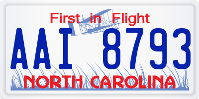NC license plate AAI8793