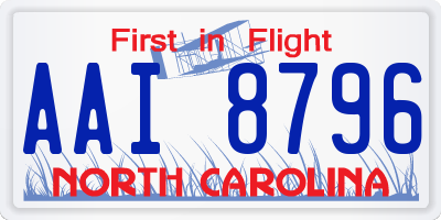 NC license plate AAI8796