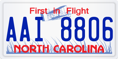 NC license plate AAI8806
