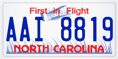 NC license plate AAI8819