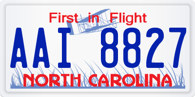 NC license plate AAI8827