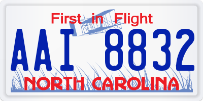 NC license plate AAI8832