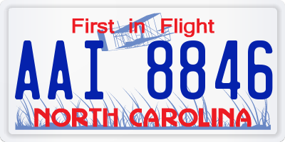 NC license plate AAI8846