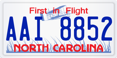 NC license plate AAI8852