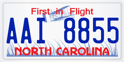 NC license plate AAI8855