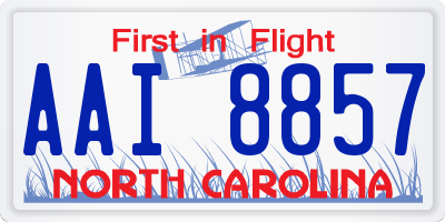 NC license plate AAI8857