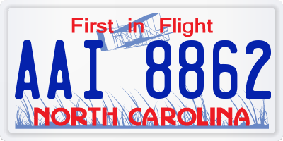 NC license plate AAI8862