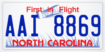 NC license plate AAI8869