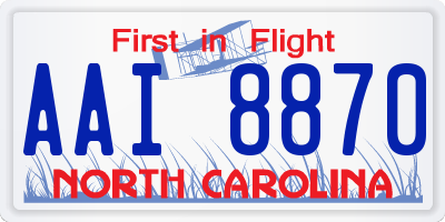 NC license plate AAI8870