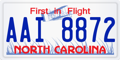 NC license plate AAI8872